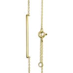 Minimalist Horizontal Name Plate Sideways Bar Pendant Necklace Sterling Silver - Image 5