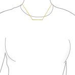 Minimalist Horizontal Name Plate Sideways Bar Pendant Necklace Sterling Silver - Image 8