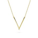 Minimalist Geometric Chevron V Pendant Necklace 14K Gold Plated Silver - Image 5