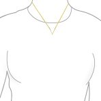 Minimalist Geometric Chevron V Pendant Necklace 14K Gold Plated Silver - Image 3