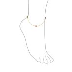 Protection Amulet Minimalist Multi Color Evil Eye Anklet Ankle Bracelet Yellow Gold Plated Sterling Silver Chain 9-10 Inch Adjustable - Image 6