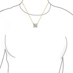 Classic 2CTW Solitaire Square CZ Asscher Cut Necklace Pendant Gold Plated Silver - Image 3