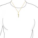 Minimalist Geometric Lightning Bolt Pendant Necklace 14K Gold Plated Silver - Image 2