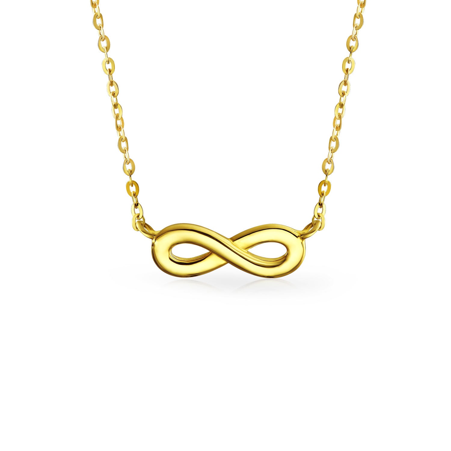 gold-necklace-infinity-figure-eight_gio-nc0075-az Delicate Eternity Figure Eight Love Knot 14K Gold Infinity Pendant Necklace - Image 1