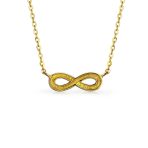 Delicate Eternity Figure Eight Love Knot 14K Gold Infinity Pendant Necklace - Image 2