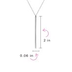 Minimalist Vertical Bar Pendant Necklace 14K Gold Plated Sterling Silver - Image 3