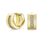 Channel Set CZ Huggies Mini Hoop Earrings Row Gold or Black Stainless Steel - Image 4