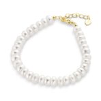 Traditional Bridal 5MM Freshwater Pearl Strand Bracelet Gold Plated 6.5-8.5 Inch