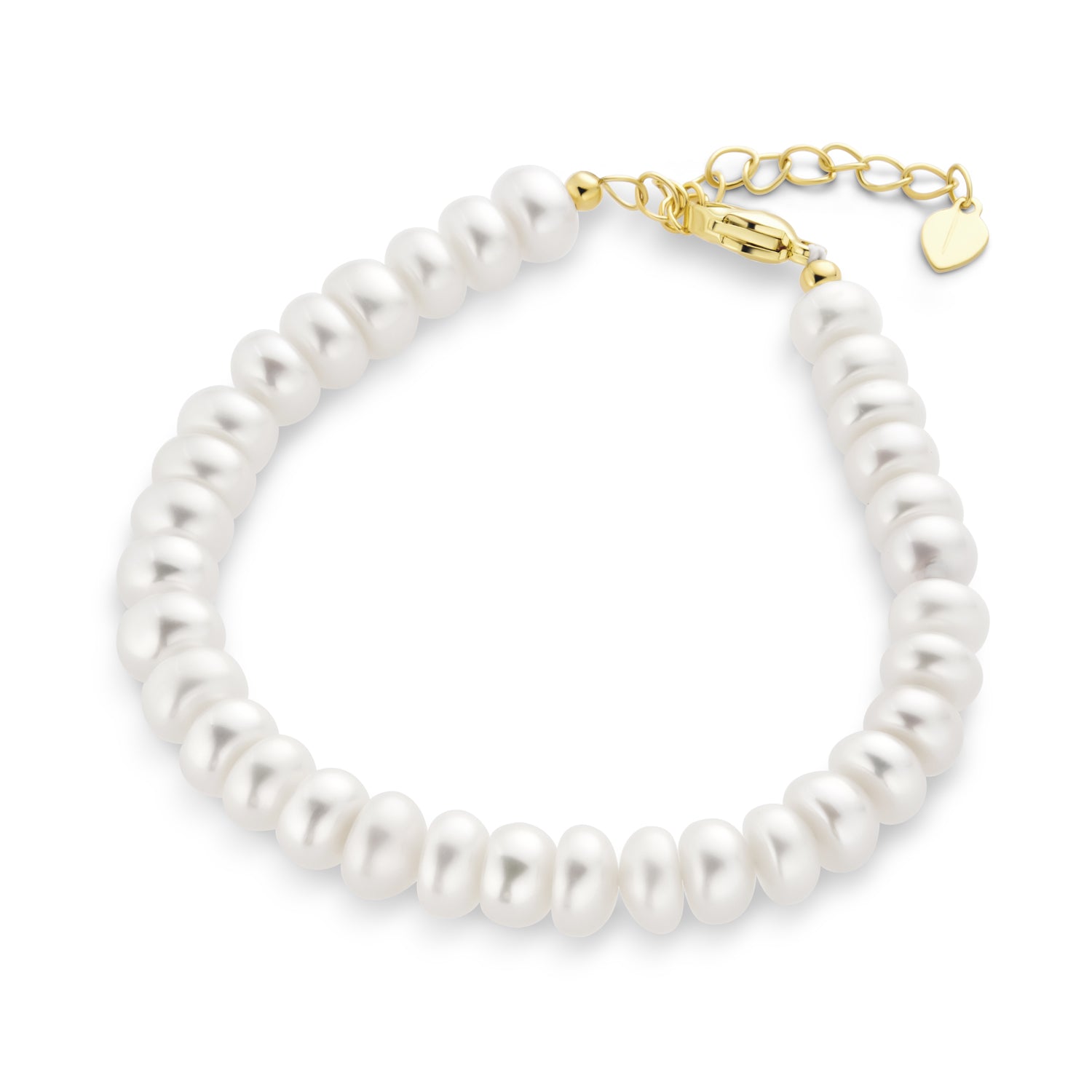 gold-pearl-bracelet-spacers-freshwater-genuine-18k-cb94713_1 Traditional Bridal 5MM Freshwater Pearl Strand Bracelet Gold Plated 6.5-8.5 Inch - Image 1