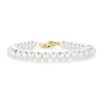 Traditional Bridal 5MM Freshwater Pearl Strand Bracelet Gold Plated 6.5-8.5 Inch - Image 2