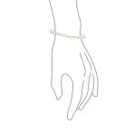 Simple White Freshwater Cultured Baroque Pearl Strand Bracelet Gold Plated - Image 3