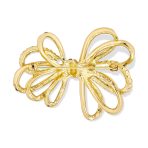 Large Bridal Holiday Statement Crystal Wedding Bow Brooch Pin Gold Plated - Image 3