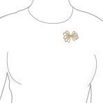 Large Bridal Holiday Statement Crystal Wedding Bow Brooch Pin Gold Plated - Image 5