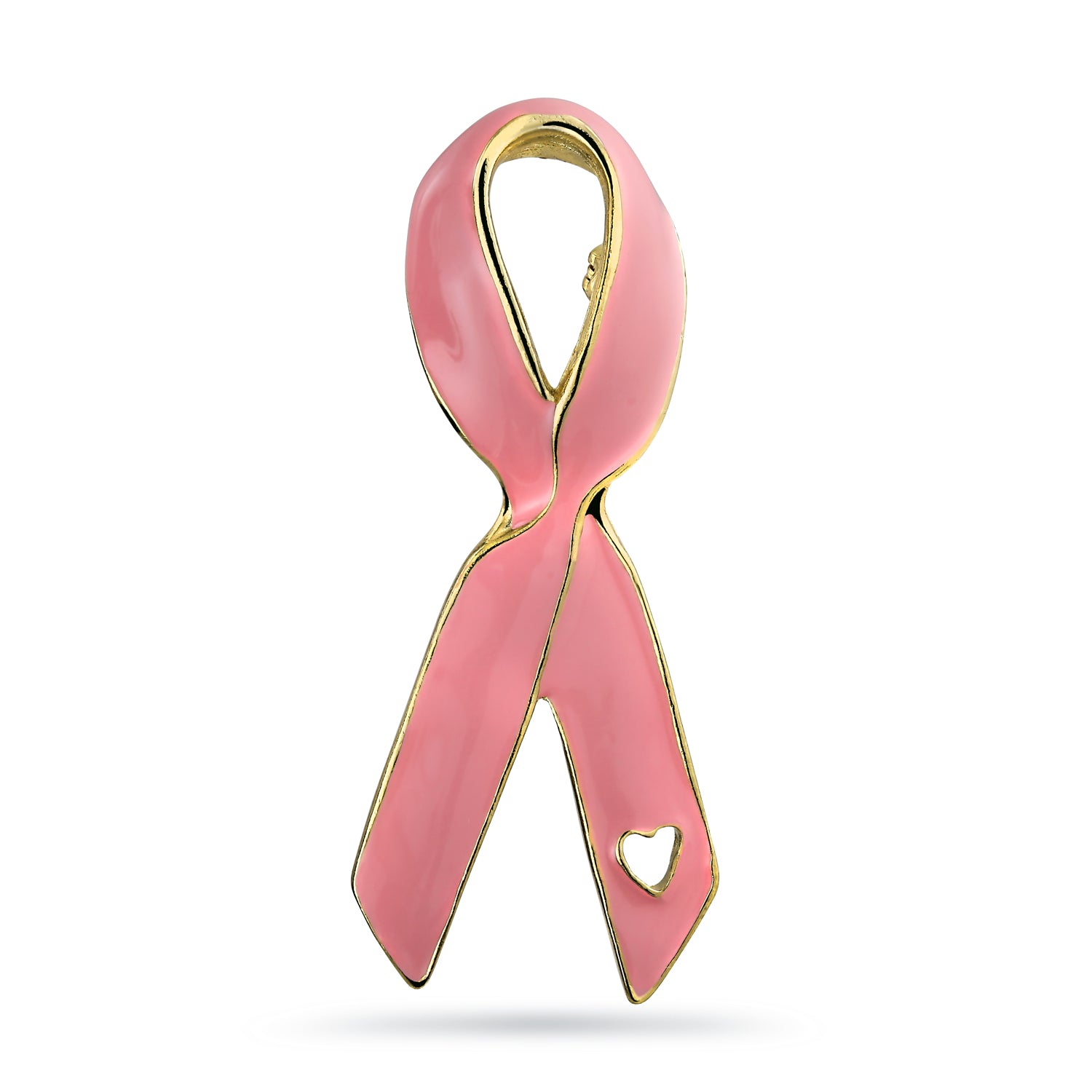 gold-pink-breast-cancer-ribbon-pin-rch-pin-6169-az_1_1 Prevention Pink Ribbon Breast Cancer Survivor Brooche Pin Gold Heart Accessory - Image 1