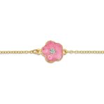 Fashion Enamel Flower Strand Necklace 14K Gold Plated 36 Inch Crystal Accents - Image 8
