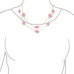 Fashion Enamel Flower Strand Necklace 14K Gold Plated 36 Inch Crystal Accents - Image 23