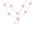 Fashion Enamel Flower Strand Necklace 14K Gold Plated 36 Inch Crystal Accents - Image 18
