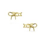 Set of 2 Dainty Bow & Spiral Pearl Cartilage Ear Cuff Helix Earrings Gold Plated - Image 6