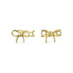 Set of 2 Dainty Bow & Spiral Pearl Cartilage Ear Cuff Helix Earrings Gold Plated - Image 5