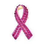 Cancer Awareness Brooche Pin Pink Crystal Enamel Support Symbol Jewelry - Image 2