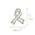 Open Heart Enamel Crystal Brooche Pin for Awareness Ribbons Silver Gold Plated - Image 11