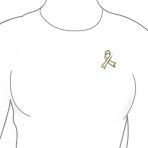 Open Heart Enamel Crystal Brooche Pin for Awareness Ribbons Silver Gold Plated - Image 8