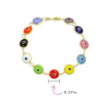 Good Luck Amulet Turkish Translucent Green Glass Evil Eye Bracelet .925 Sterling Silver 7.5 Inch - Image 37