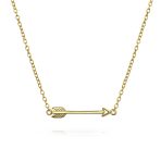 Dainty Cupid Arrow Pendant Necklace in 14K Gold Plated Sterling Silver