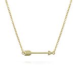 Dainty Cupid Arrow Pendant Necklace in 14K Gold Plated Sterling Silver