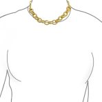 Chunky Oval Link Collar Necklace Toggle Clasp in Matte Gold - Image 3