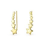 USA Patriotic Celestial Ear Cuff Cartilage Star Climbers 14K Gold Plated Silver