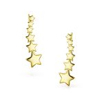 USA Patriotic Celestial Ear Cuff Cartilage Star Climbers 14K Gold Plated Silver - Image 5