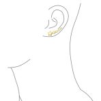 USA Patriotic Celestial Ear Cuff Cartilage Star Climbers 14K Gold Plated Silver - Image 3