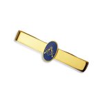 Blue Square Compass Masonic Freemason Tie Clip Silver Gold