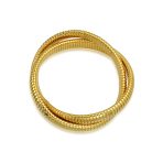 Omega Snake Cobra Wide Bangle Twisted Bracelet Set Gold Plated Stainless Steel - Image 3