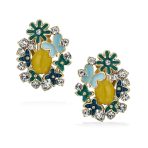 Multicolor Butterflies Flower Clip-On Earrings Non-Pierced Ears - Image 3