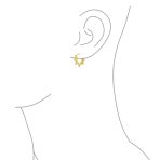 Biker Cartilage Huggie Hoop SpikeEarrings Gold Plated Sterling Silver - Image 3
