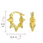 Biker Cartilage Huggie Hoop SpikeEarrings Gold Plated Sterling Silver - Image 5