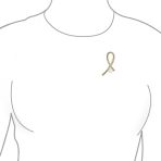White Pearl Clear Crystal Pave Pink Ribbon Breast Cancer Brooch Pin Gold Plated - Image 3