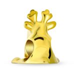 Christmas Charm Bead Caribou Elk Reindeer Red Nose 14K Gold Plated for Bracelet - Image 2