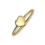 Tiny Minimalist Silver Ring Heart Shape Initial Monogram Gold Plated Sterling - Image 2