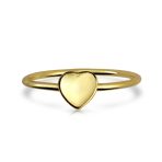 Tiny Minimalist Silver Ring Heart Shape Initial Monogram Gold Plated Sterling - Image 19