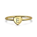 Tiny Minimalist Silver Ring Heart Shape Initial Monogram Gold Plated Sterling - Image 23