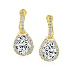 Classic 7CT Halo Red CZ Cubic Zirconia Drop Teardrop Clip On Earrings Adjustable Screw-back - Image 10