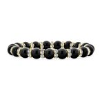 Set of 3 Light Pink Simulated Pearl Stretch Bracelets with Crystal Spacers - Image 8