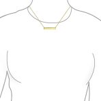 Inspirational Flat Bar Name Pendant Necklace 14K Gold Plated with Birthstone - Image 14