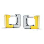Unisex Minimalist Geometric Hoop Huggie Earrings 14K Gold Plated Sterling Silver - Image 4