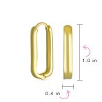 Minimalist Geometric CZ Hoop Earrings in Gold-Plated Sterling Silver - Image 7