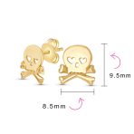 Whimsical Heart Eyes Pirate Skull & Crossbones Stud Earrings Sterling Silver - Image 8