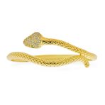 Egyptian Green Eye Bypass Statement Snake Bangle Cuff Bracelet Adjustable - Image 3
